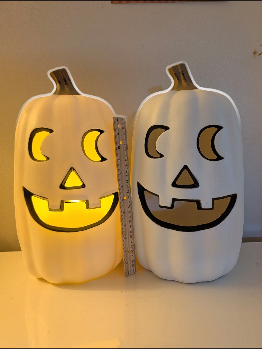Target White Pumpkin Jack-O'-Lantern LED Accent Lights (Set of 2)